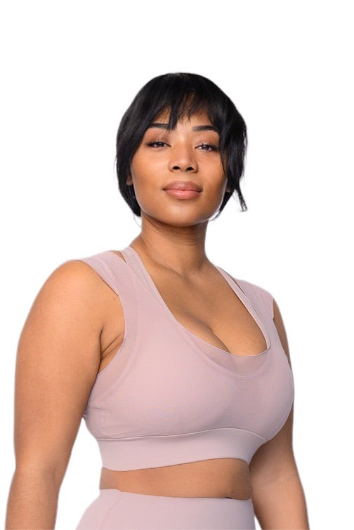 Mesh Layered Sports Bra
